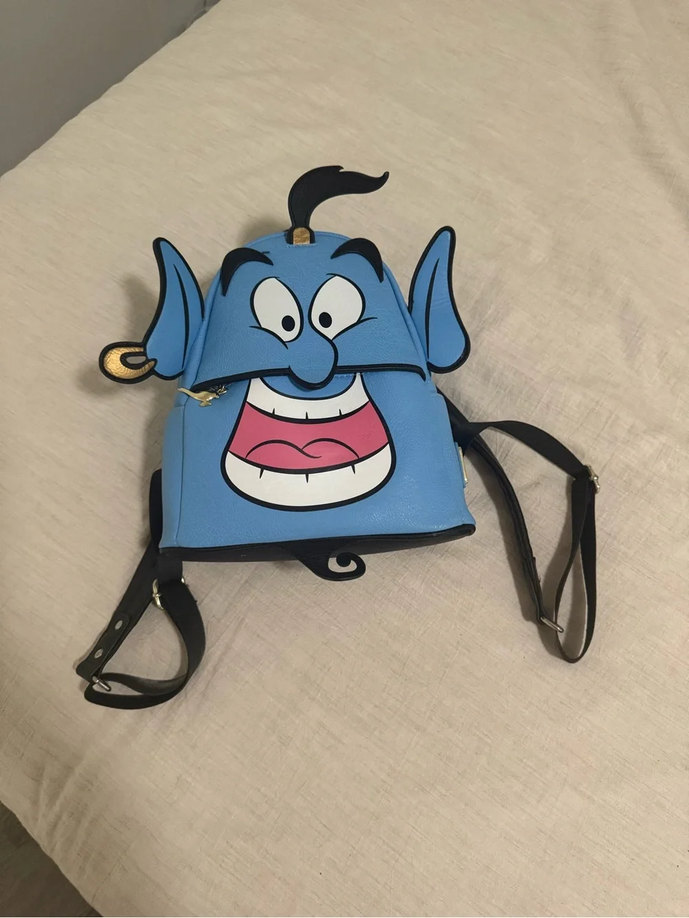 Loungefly Blue Genie Mini Backpack with Pink and White Accent